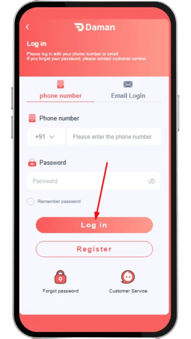Click on login button