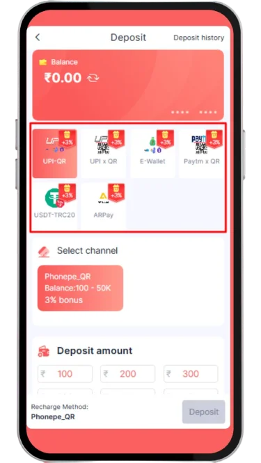 Deposit pyment methods