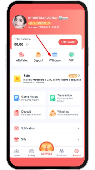 Withdraw payment methods